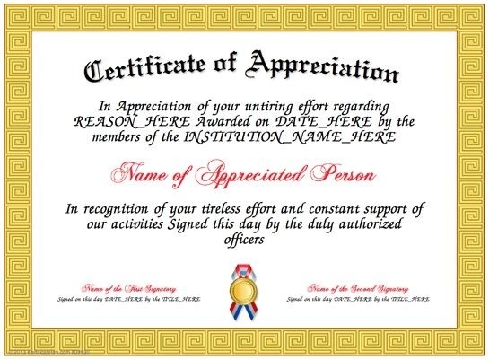 Wording For Certificate Of Appreciation Demire Agdiffusion Com Teachers