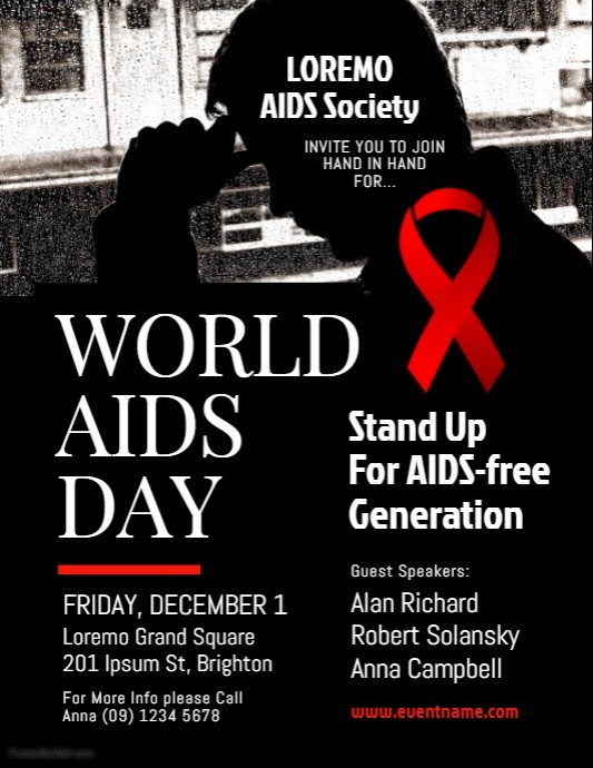 World AIDS Day Flyer Template PosterMyWall Aids Brochure