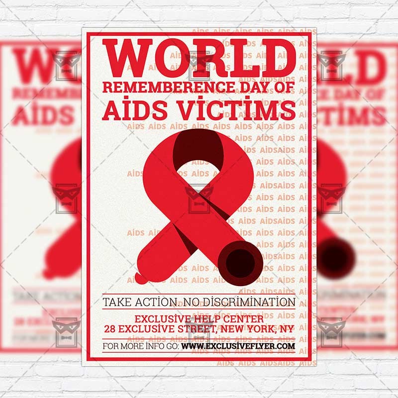 World Remembrance Day Of AIDS Victims Premium Flyer Template Aids Brochure
