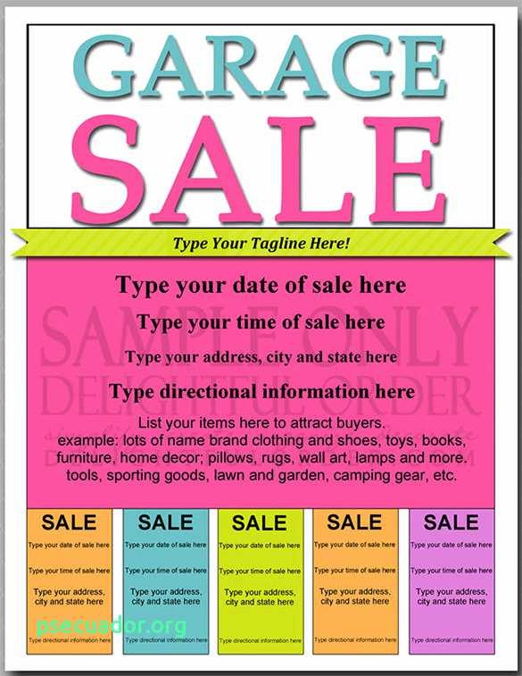 Yard Sale Flyer Template Word 2 Free Printable Event