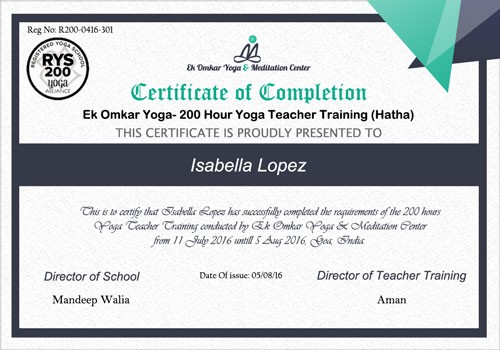 Yoga Certificate Template Certificates Templates Free