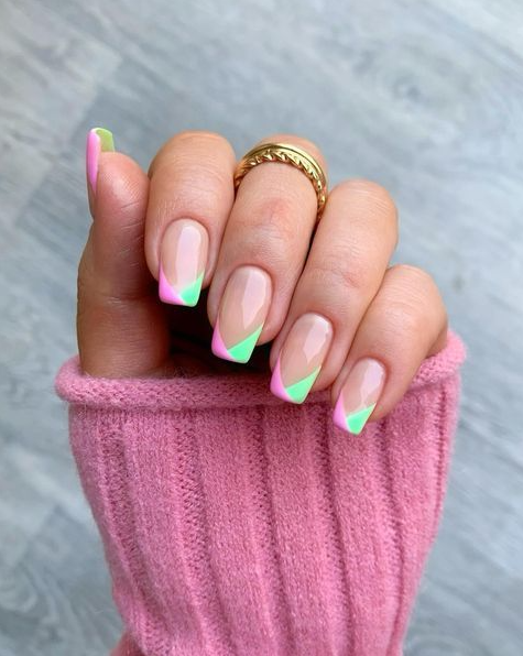 Nails Spring - Pink tip nails Chic nails Fashion nails