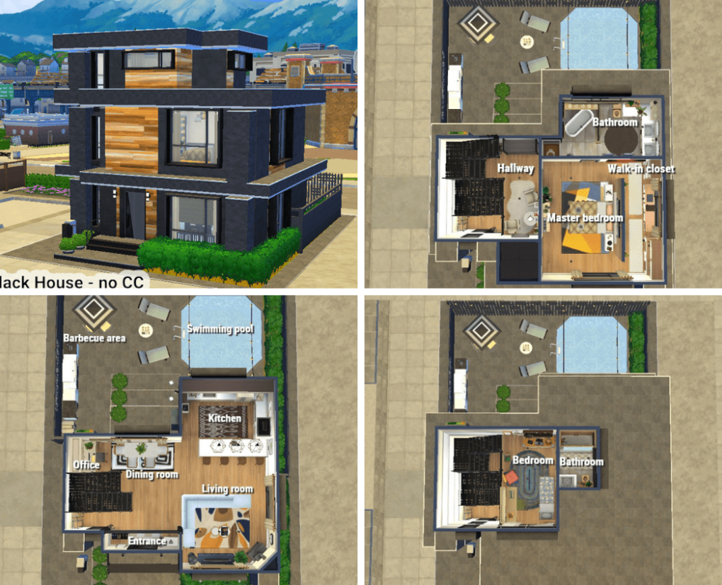 Sims 4 3-storey Black House