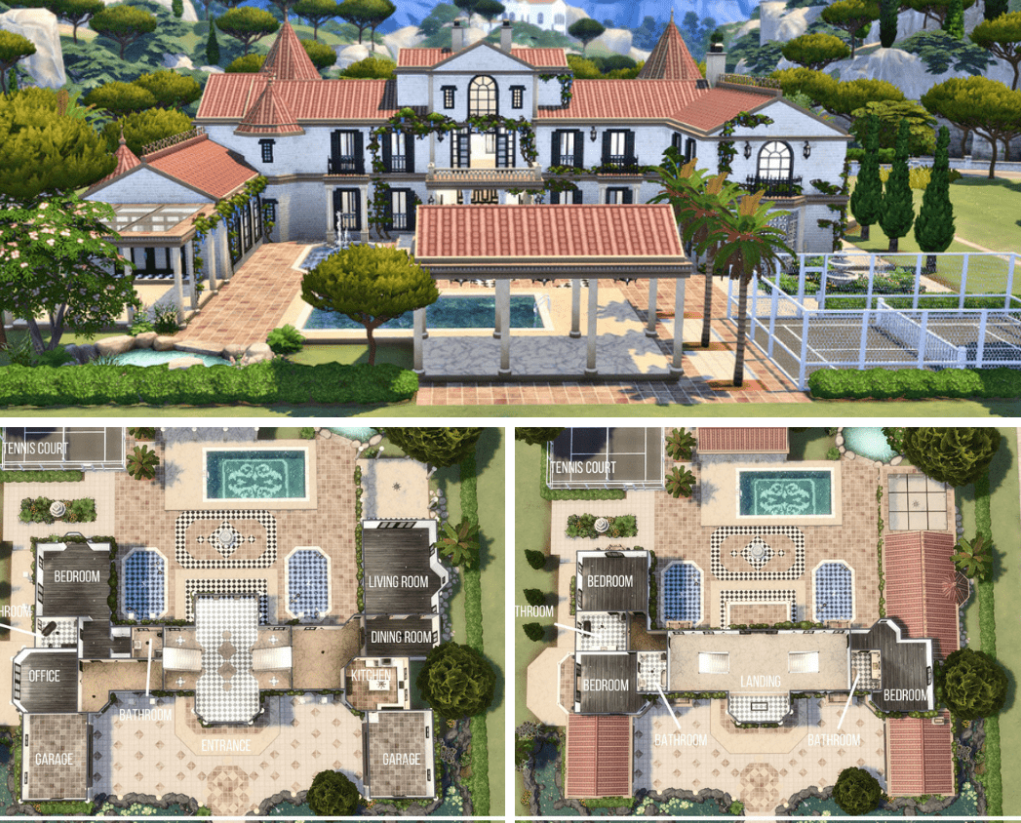 Sims 4 Mediterranean Dream Layout